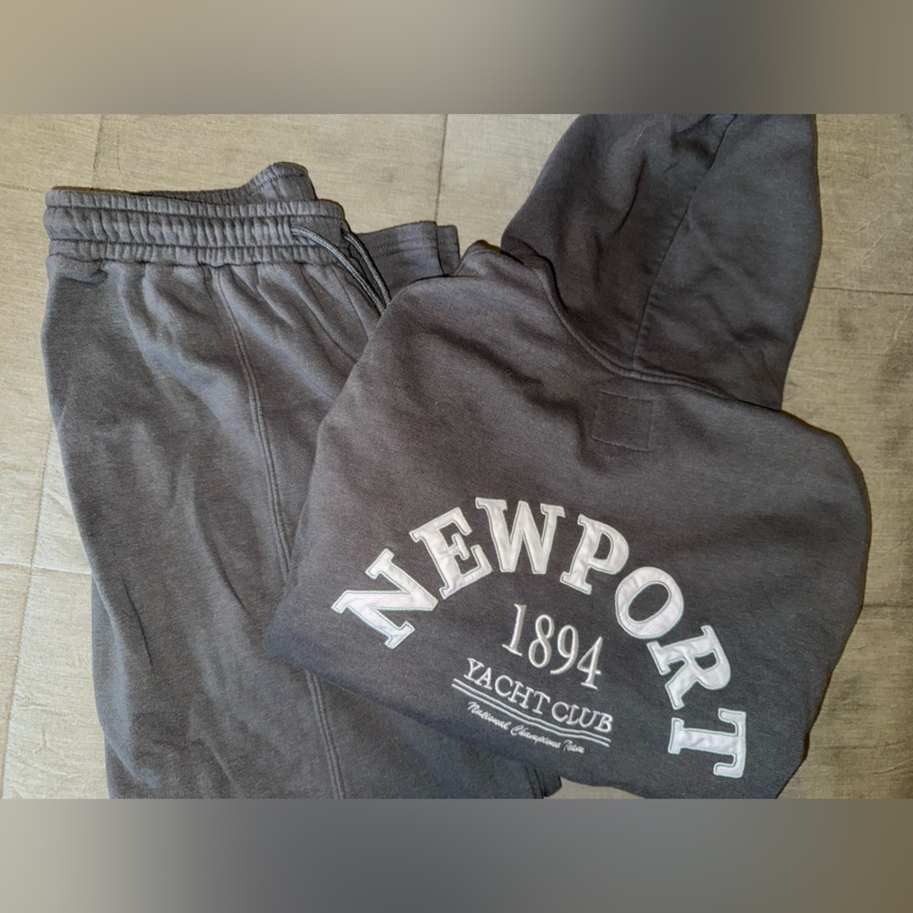 Newport Charcoal Hoodie and Sweatpants Set